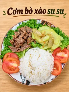 Hình ảnh Cơm bò xào su su