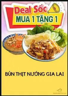 Bún thịt nướng + Trà chanh tắc - 60.000 ₫ tại Quán Nhớ Gia Lai - Đặc Sản Gia Lai - Hoa Cúc