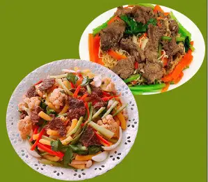 Combo: 2 nui xào bò - 1 nui xào trứng  ốp la - 3 Hồng trà tắc - 175.000 ₫ tại Quán 282 - Nui Xào Bò - Diên Hồng