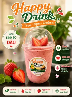 Sinh tố dâu - 30.000 ₫ tại Happy Drink - Chung Cư Tera Rosa