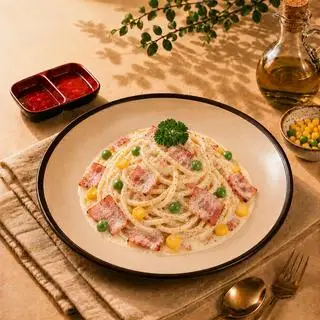 Hình ảnh Mì Ý Thịt Xông Khói Sốt Kem - Bacon with Cream sauce