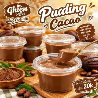 Hình ảnh Puding cacao cafê sữa dừa