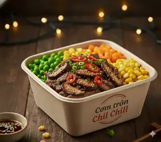 Hình ảnh Cơm trộn bò xào nấm