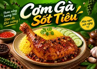 Hình ảnh Cơm Gà Sốt Tiêu
