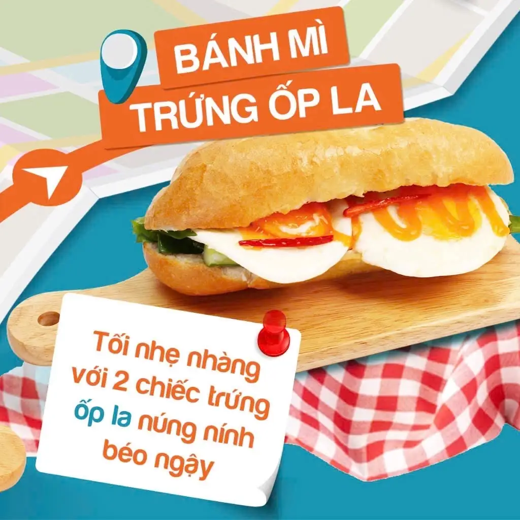 Hình ảnh Bánh mì ốp la 2 trứng
