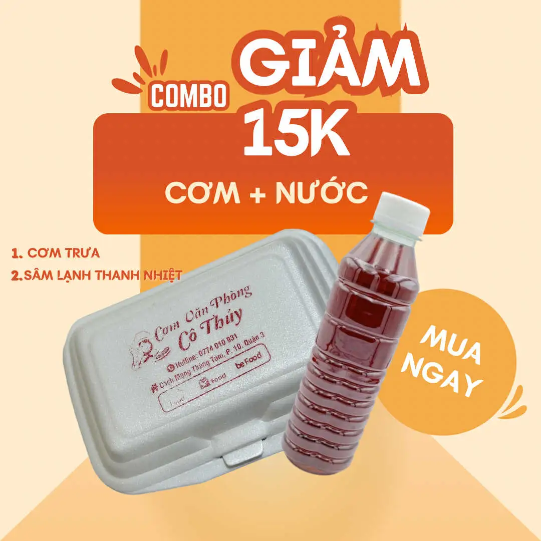 Combo cơm tự chọn + nước sâm mát lạnh - 79.000 ₫ tại Cô Thủy - Cơm Nhà Nấu & Cơm Văn Phòng - Cách Mạng Tháng 8