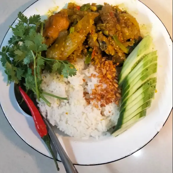 Hình ảnh Cơm ếch xào lăn 