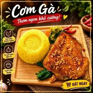 Hình ảnh CƠM GÀ MẮM TỎI (GÀ LỚN)