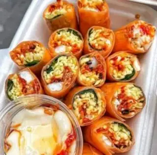 Hình ảnh Cuốn chấm sốt me bơ