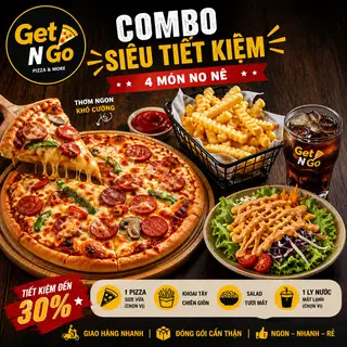 COMBO SIÊU TIẾT KIỆM/1pizza+1khoai tây+1salad mè rang+1thức uống - 99.000 ₫ tại Get&Go - Chung Cư Lavita Garden