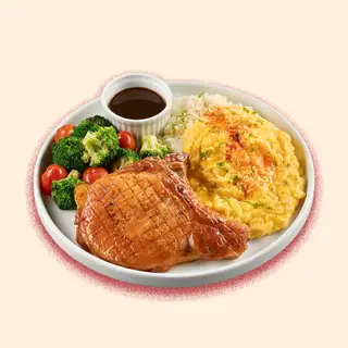 Hình ảnh Steak Sườn Cốt lết Cơm bơ