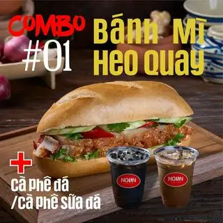 Hình ảnh Bánh mì heo quay+ Coffee đá hoặc Coffee sữa 