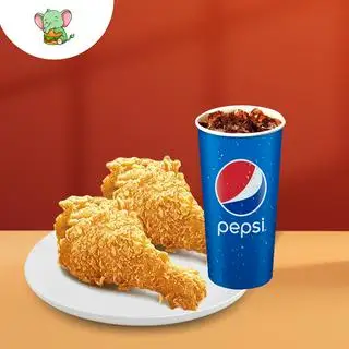 [Deal Hot]Combo 2 đùi gà + cốc pepsi - 99.000 ₫ tại Burger & Gà Rán Lee Pain Lee - Ngô Tất Tố