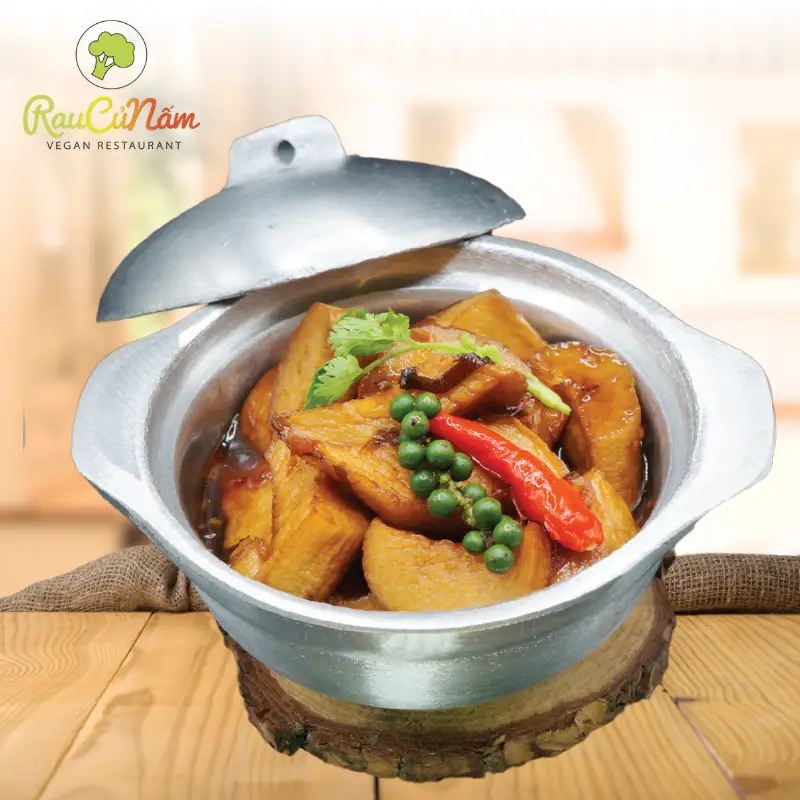 Nấm đùi gà kho tiêu chay ( không kèm cơm) - 40.000 ₫ tại Chay Rau Củ Nấm Vegan - Lê Văn Lương