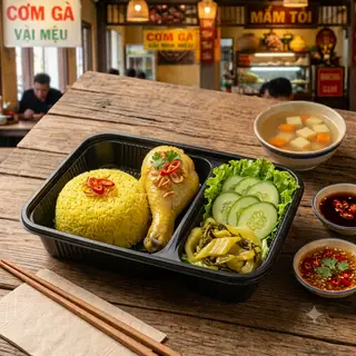 Hình ảnh Cơm Gà Luộc Đùi Tỏi (Vừa Vặn)