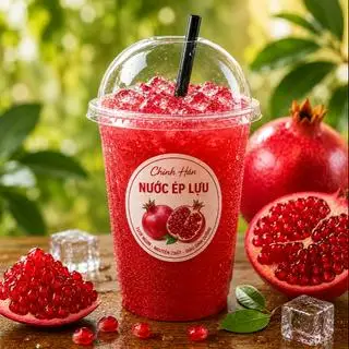 Hình ảnh Nước Ép Lựu Tươi Đỏ Hồng