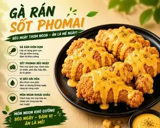 gà rán sốt phomai - 47.000 ₫ tại Heo Con - Cơm Gà Sốt & Hamburger - Nguyễn Gia Trí