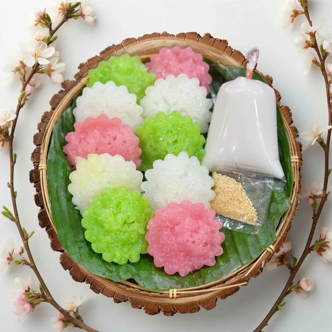 10 Bánh bò rễ tre + Cốt dừa - 40.000 ₫ tại Ẩm Thực Việt - Bếp Nhà Bam - Đoàn Văn Bơ