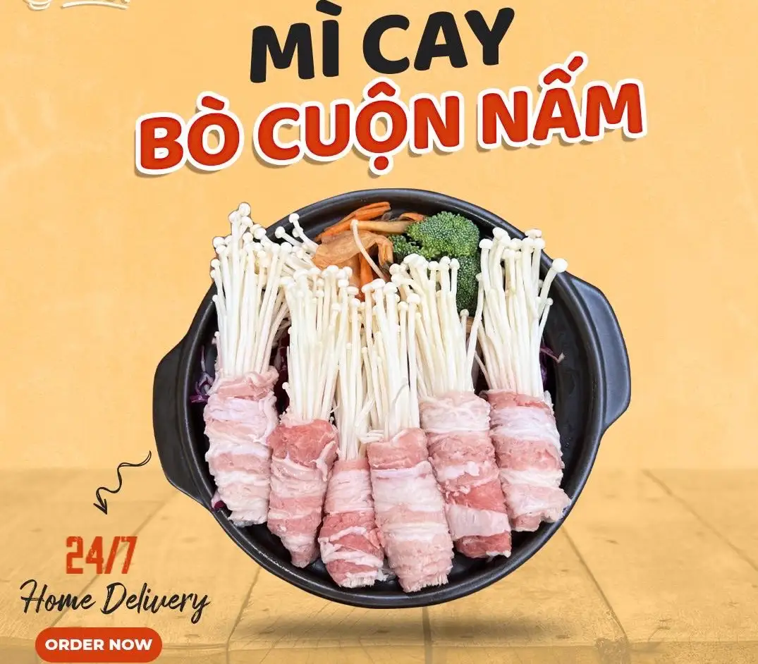 Mì Cay Bò Cuộn Nấm - 86.898 ₫ tại Mỳ Cay & Trà Sữa Lam Lam - Nguyễn Hữu Cầu