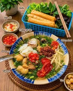 Hình ảnh bún riêu đầy đủ