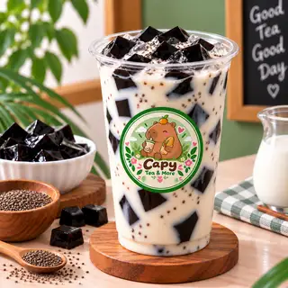 Hình ảnh Sữa tươi sương sáo hạt chia