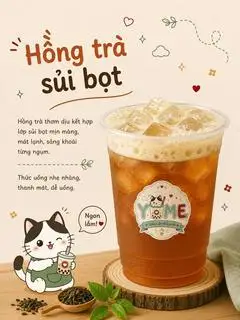 Hình ảnh Hồng trà sủi bọt