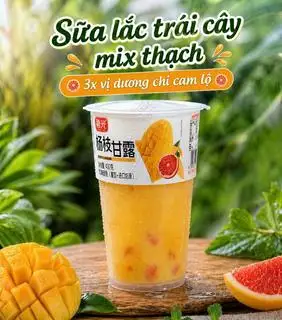 ComBo 3 Ly Sữa Lắc Trái Cây Mix Thạch Vị Dương Chi Cam Lộ 400g Full Topping - 99.000 ₫ tại SaLim - Trà Trái Cây, Nước Sữa Chua & Ăn Vặt - Võ Văn Kiệt