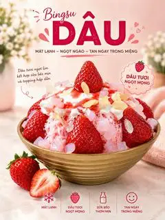 Bingsu dâu - 152.000 ₫ tại 0°C Bingsu & Tea - Coffee - Đường Số 17A