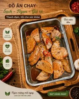 Chả nấm kho chay - 1 miếng - 5.000 ₫ tại Quán Chay Bồ Đề Tân Phú - Cơm Thập Cẩm, Bún Huế Chay & Hủ Tiếu Chay - Đàm Thận Huy