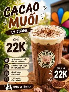 Cacao muối - 22.000 ₫ tại Heo Coffee - Cà Phê Bơ Đậu Phộng, Cà Phê Phô Mai & Cà Phê Socola - Nguyễn Khắc Nhu