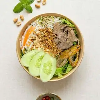 Hình ảnh Bún trộn bò - nem lụi