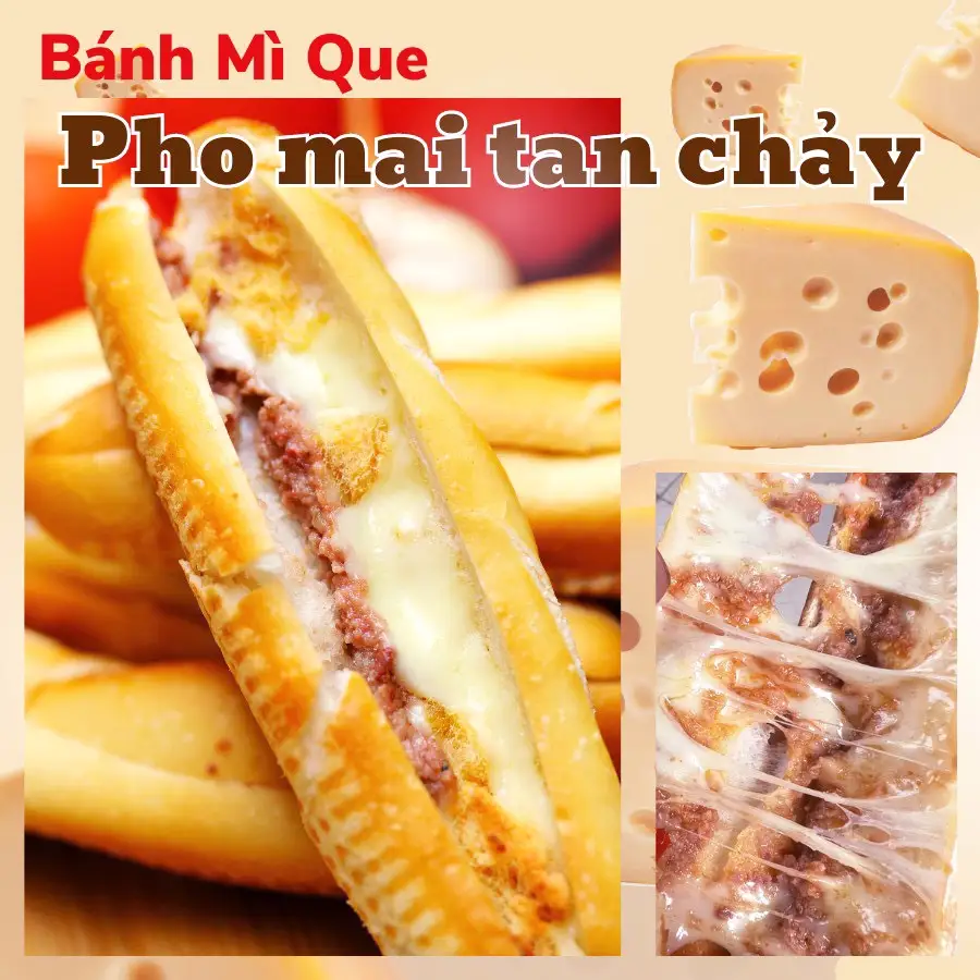5 bánh mì que Hải Phòng phomai tan chảy - 85.000 ₫ tại Bánh Mì Que Pate Cột Đèn Hải Phòng Chính Hiệu Mẹ Nấm - Nguyễn Hồng Đào