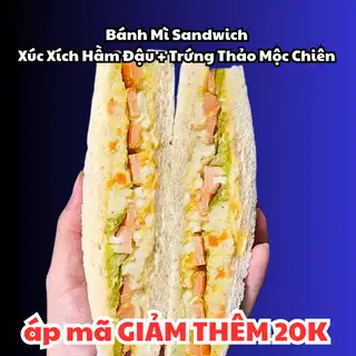 Hình ảnh Bánh Mì Sandwich Xúc Xích Trứng Chiên Bơ Tỏi Đậm Đà