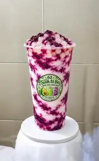 Hình ảnh Latte việt quất có topping