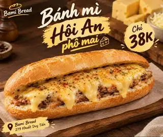 Hình ảnh Bánh mì Hội An phô mai chảy