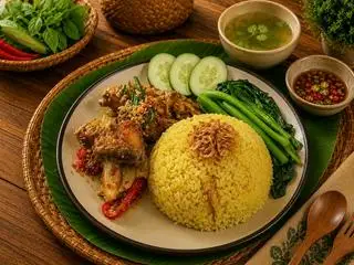 Hình ảnh Cơm gà chiên mắm