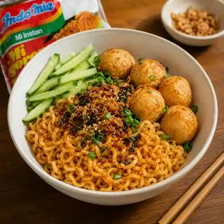 Hình ảnh Mỳ trộn indomi viên chiên thập cẩm đặc biệt 