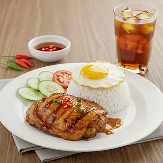 Hình ảnh Cơm má đùi gà nướng