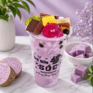 Hình ảnh Trà Sữa Khoai Môn Full Topping