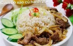 Hình ảnh Cơm Bò xào Củ Hành + Cải ngọt