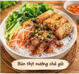 Hình ảnh Bún thịt nướng chả giò