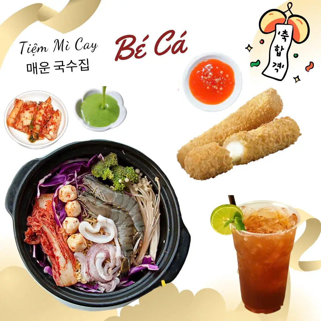 Combo F - 1 Mì Cay x 2 Phô Mai Que x 1 Trà Chanh - 115.000 ₫ tại Ăn Vặt Bé Cá - Trà Sữa & Mỳ Cay - Phan Văn Trị