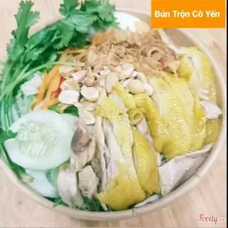 Hình ảnh Bún trộn gà - trà hoa atiso