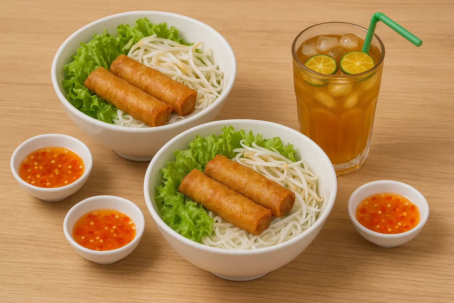 Combo 2 Bún Chả Giò Rế chiên giòn tặng kèm  Nước tự chọn - 120.000 ₫ tại Mì Trộn & Ăn Vặt - Lê Văn Sỹ