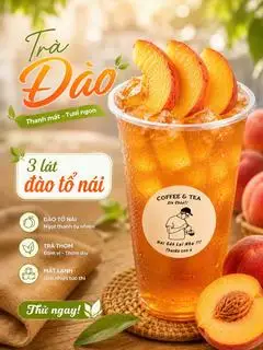 Hình ảnh Trà đào tươi - 3 miếng vải tươi