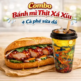 Hình ảnh Combo Bánh mì thịt Xá xíu + Cf sữa đá