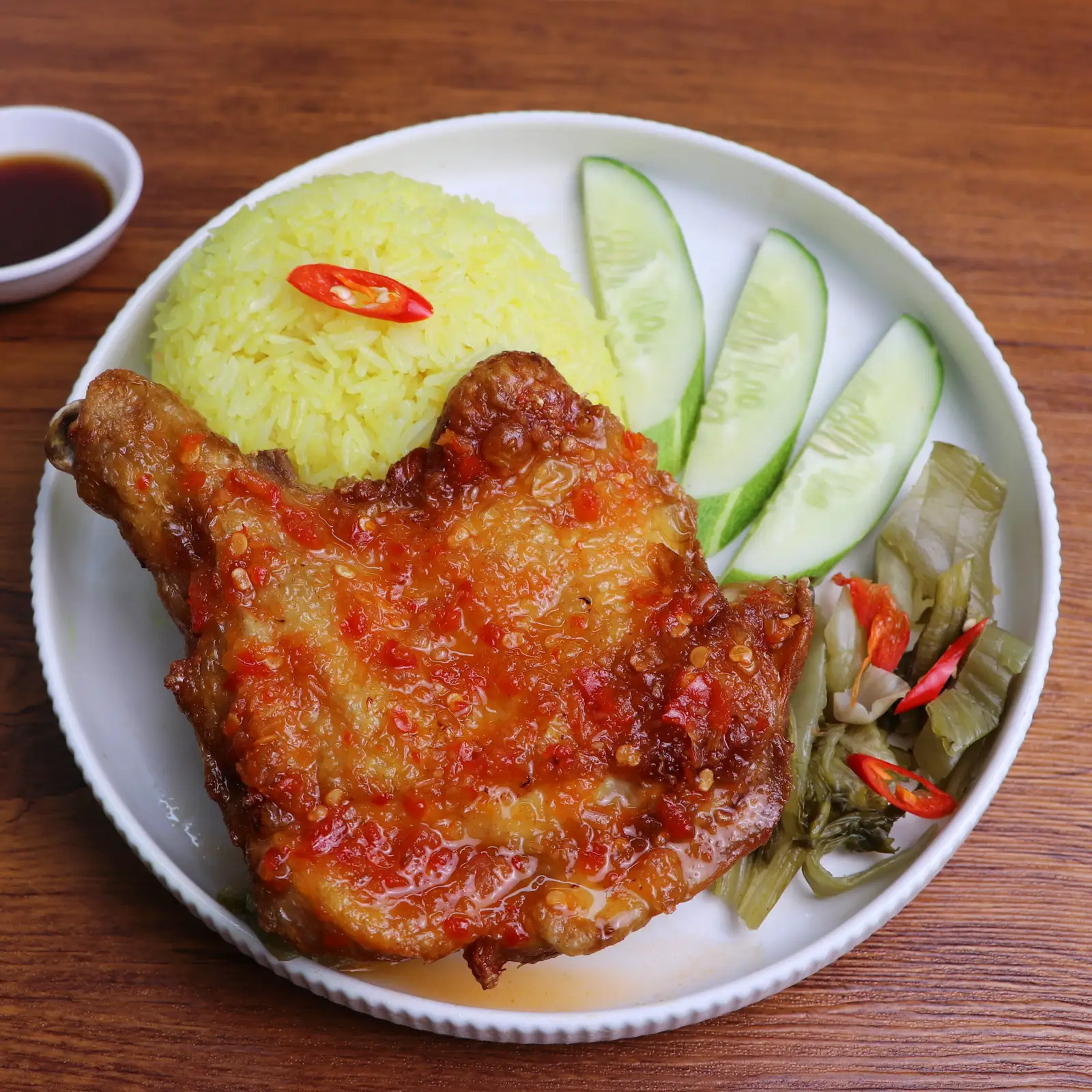 Cơm Gà Xốt Muối Ớt Nướng (Đùi Cánh Quạt) - 80.000 ₫ tại Bento Delichi by Cooky - Cơm Gà Mắm Tỏi, Xối Mỡ - Thích Quảng Đức