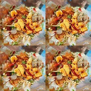 Hình ảnh Bánh Tráng Trộn Da Heo