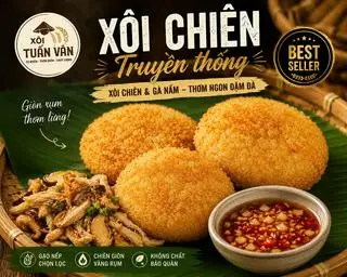 Hình ảnh Xôi Chiên Gà Nấm Đậm Vị