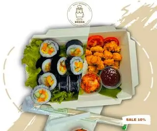 Hình ảnh Combo mix gà sốt cay + Kimbap